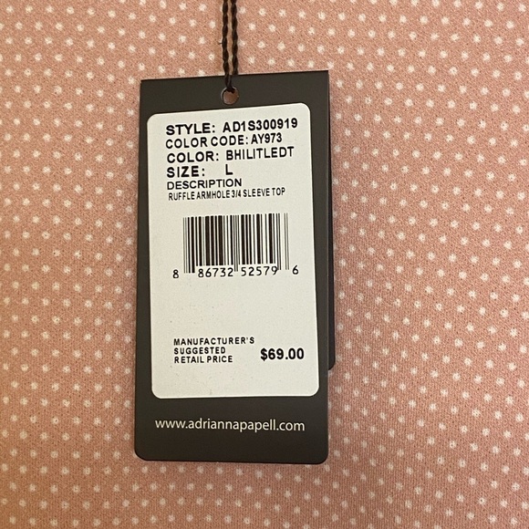 Adrianna Papell Pink with White Polka Dot Shirt - Picture 5 of 7